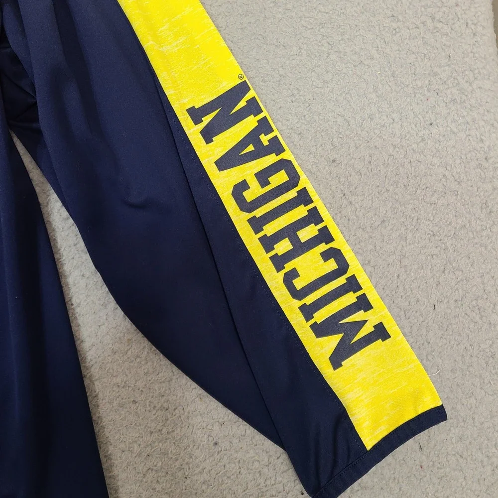 Michigan Wolverines Adidas‎ Pullover Sweatshirt Mens XL Blue 1/4 Zip Climalite